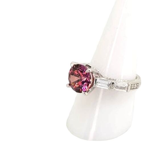 Swarovski® Red & White Cubic Zirconia Thermal Color Fusion Ring Sz 9 - Picture 10 of 15